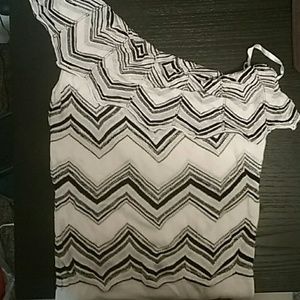 White house black market one sleeve sweater blouse